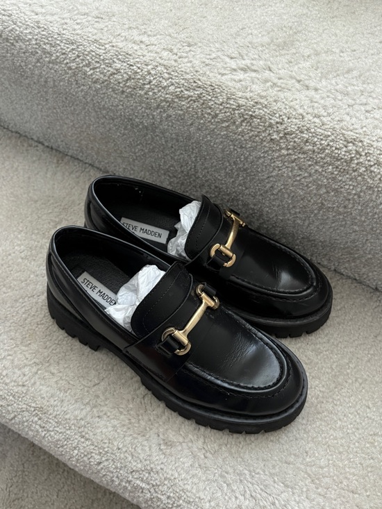 Steve Madden Shoes - Steve Madden Black Leather Platform Loafers